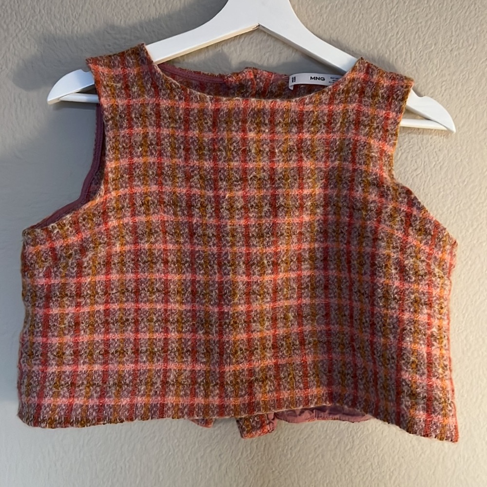 MANGO striped tweed top